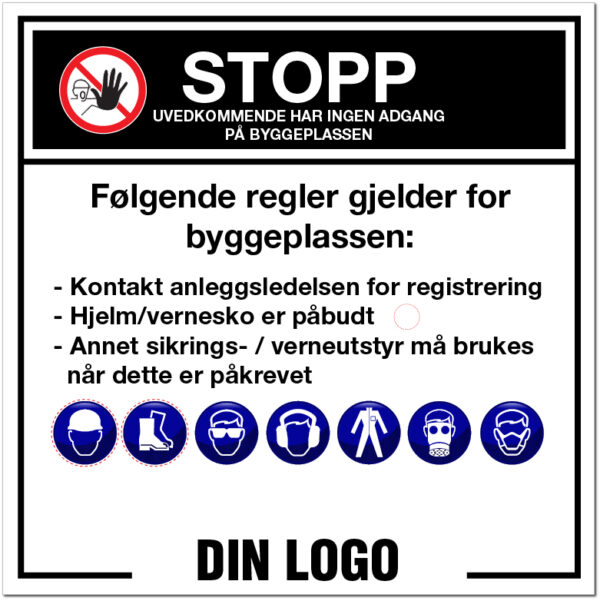 Byggeplasskilt 100x100cm - Bilde 3