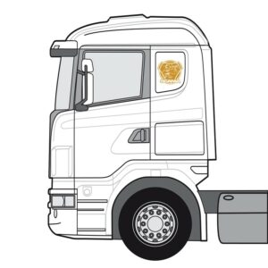 Scanialogo med griff, konturskjært - Gull