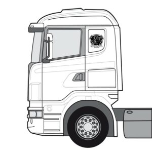 Scanialogo med griff, konturskjært - Sort