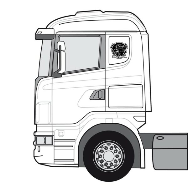 Scanialogo med griff, konturskjært - Sort