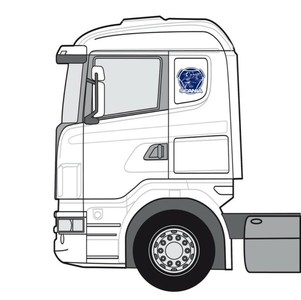 Scanialogo med griff, konturskjært - Blå