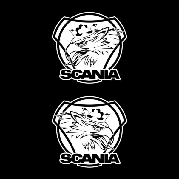 Scanialogo med griff, konturskjært - Hvit - Bilde 2